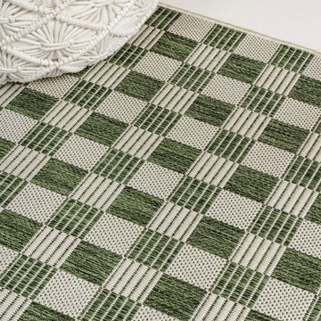 Aimee Traditional Cottage Checkerboard Indoor/Outdoor Area Rug